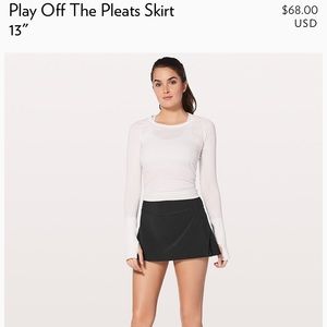 Lululemon Play off the pleats skirt size 4